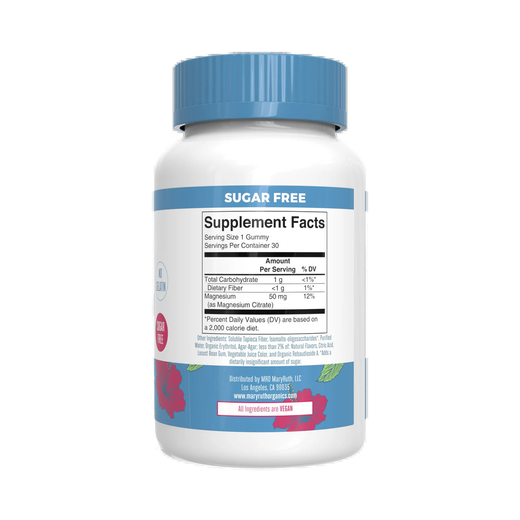 Adult Magnesium Calm Gummies for Bone and Joint Health, Mineral Supplements, Hibiscus, 30 Count